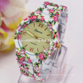 2015 latest design heavy alloy band geneva flower watch woman geneva